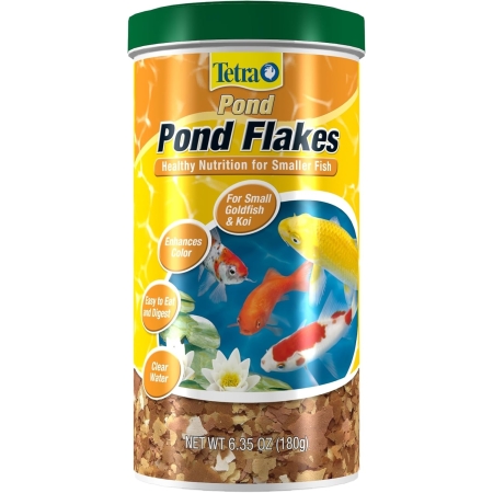 TetraPond Pond Flakes, Complete Nutrition for Smaller Pond Fish, Fish Food for Goldfish and Koi Fish, 6.35 Ounces